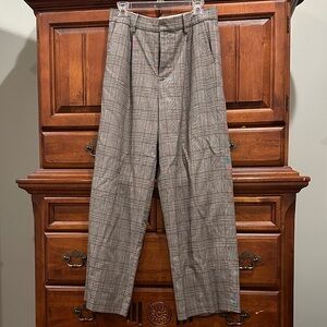 Madewell Margot Wool Blend Slouchy Straight Trouser Pants in Plaid & Houndstooth